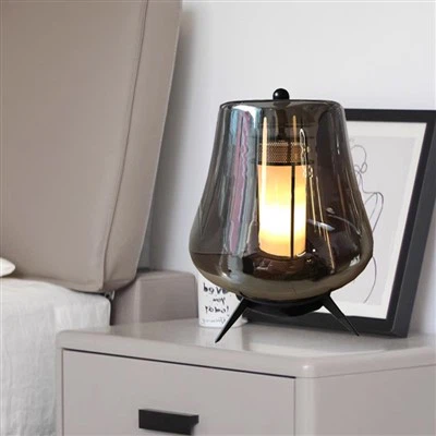 Lampu Abu-abu Berasap Kecerahan yang Dapat Disesuaikan untuk Meja Tempat Tidur